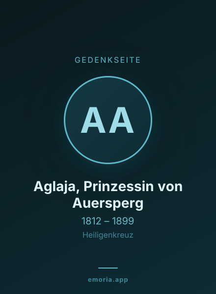 Gedenkportrait von Aglaja, Prinzessin von Auersperg