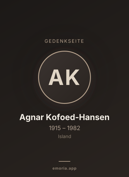 Gedenkportrait von Agnar Kofoed-Hansen