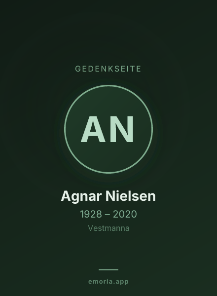 Gedenkportrait von Agnar Nielsen