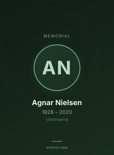 Memorial portrait of Agnar Nielsen