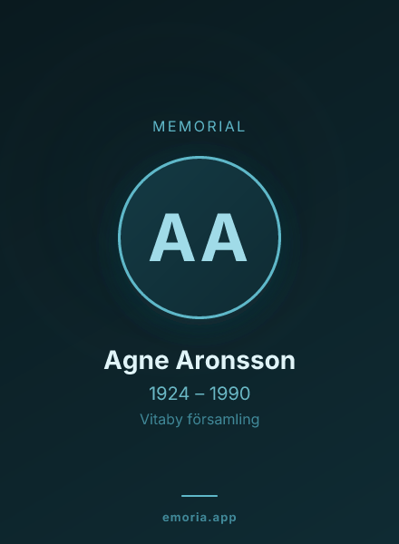 Memorial portrait of Agne Aronsson