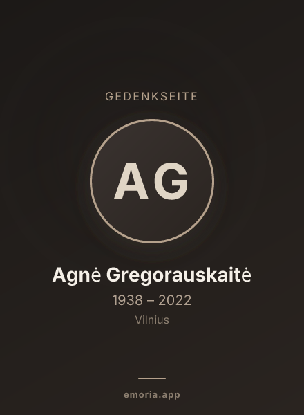 Gedenkportrait von Agnė Gregorauskaitė