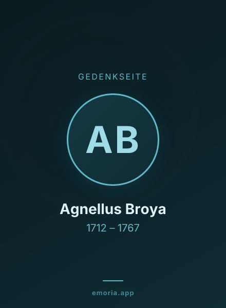 Gedenkportrait von Agnellus Broya