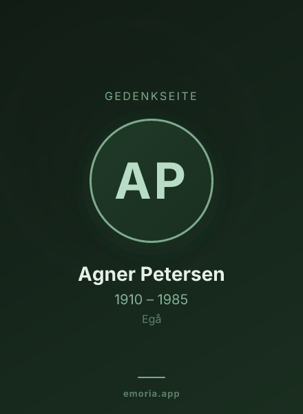 Gedenkportrait von Agner Petersen