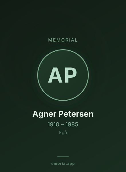 Memorial portrait of Agner Petersen