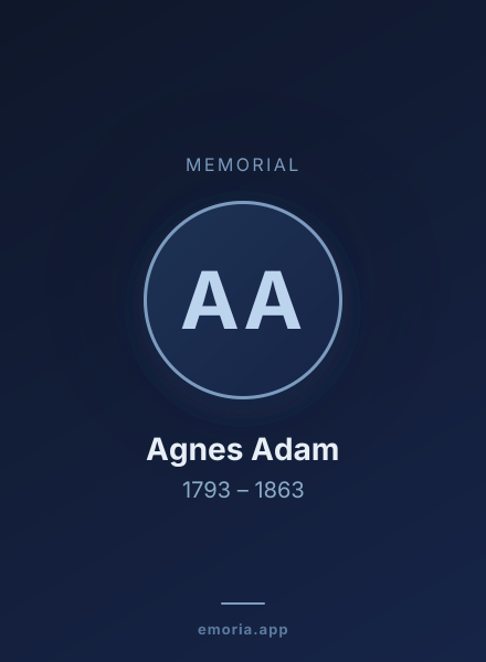 Memorial portrait of Agnes Adam