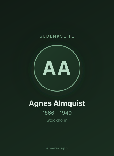 Gedenkportrait von Agnes Almquist