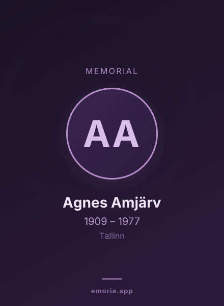 Memorial portrait of Agnes Amjärv