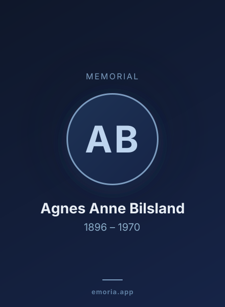 Memorial portrait of Agnes Anne Bilsland