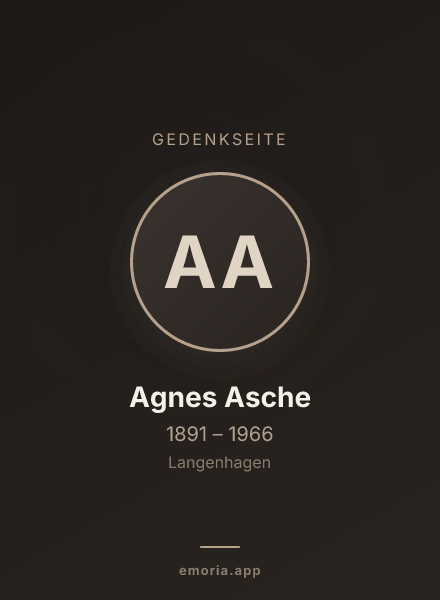 Gedenkportrait von Agnes Asche