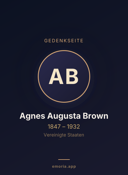 Gedenkportrait von Agnes Augusta Brown