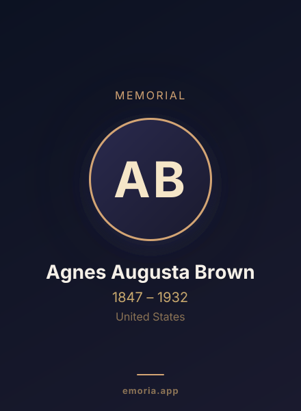 Memorial portrait of Agnes Augusta Brown