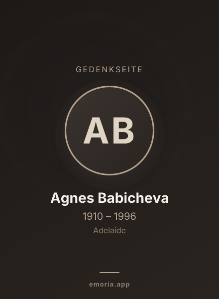 Gedenkportrait von Agnes Babicheva