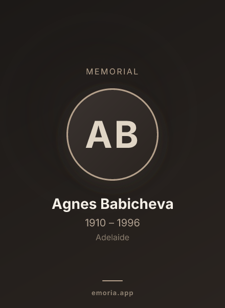 Memorial portrait of Agnes Babicheva