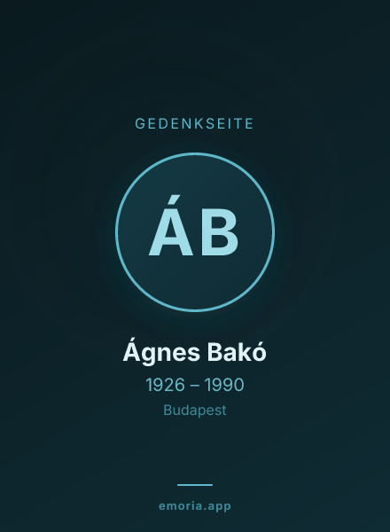Gedenkportrait von Ágnes Bakó