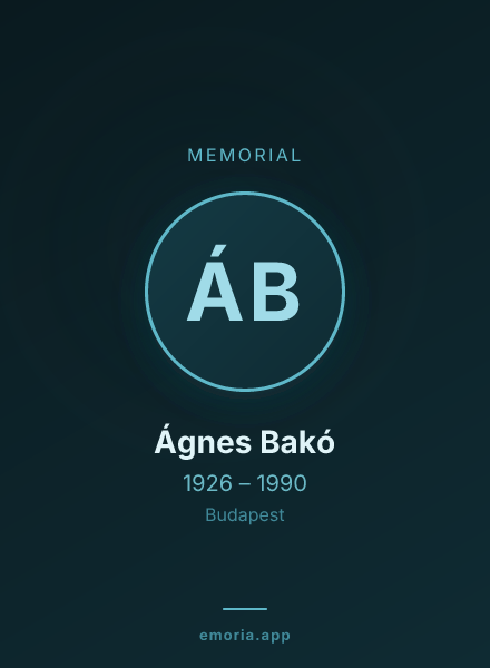 Memorial portrait of Ágnes Bakó