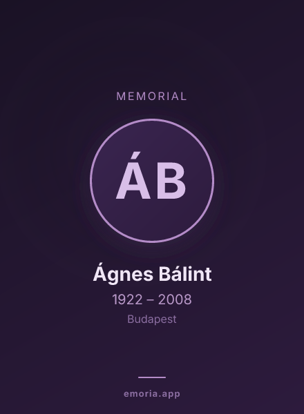 Memorial portrait of Ágnes Bálint
