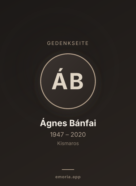 Gedenkportrait von Ágnes Bánfai