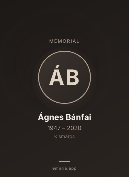 Memorial portrait of Ágnes Bánfai