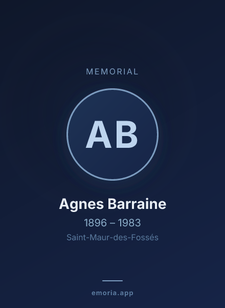 Memorial portrait of Agnes Barraine