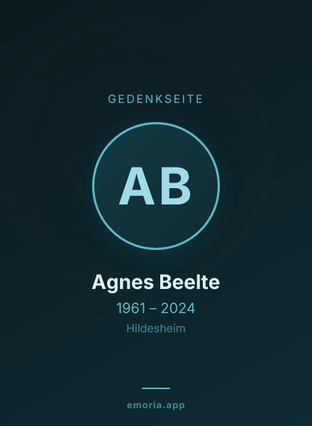 Gedenkportrait von Agnes Beelte