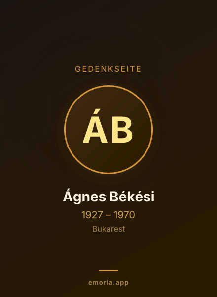 Gedenkportrait von Ágnes Békési