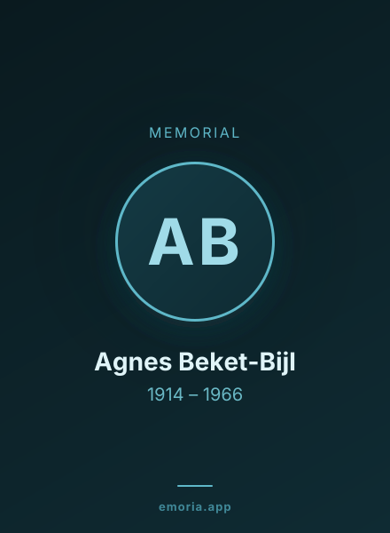 Memorial portrait of Agnes Beket-Bijl