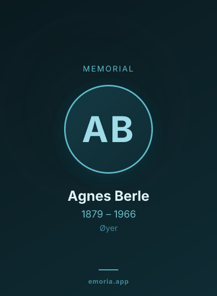 Memorial portrait of Agnes Berle