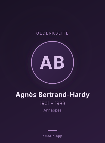 Gedenkportrait von Agnès Bertrand-Hardy