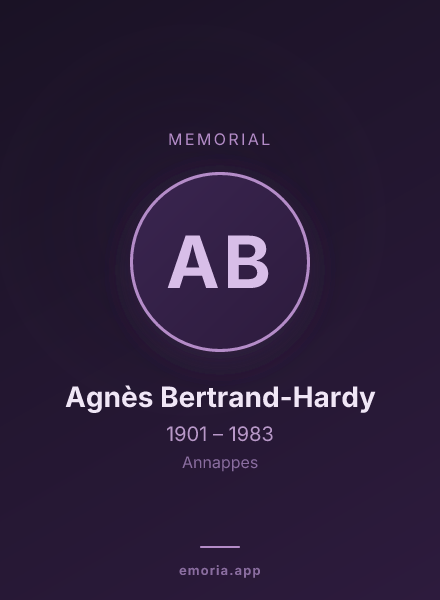 Memorial portrait of Agnès Bertrand-Hardy