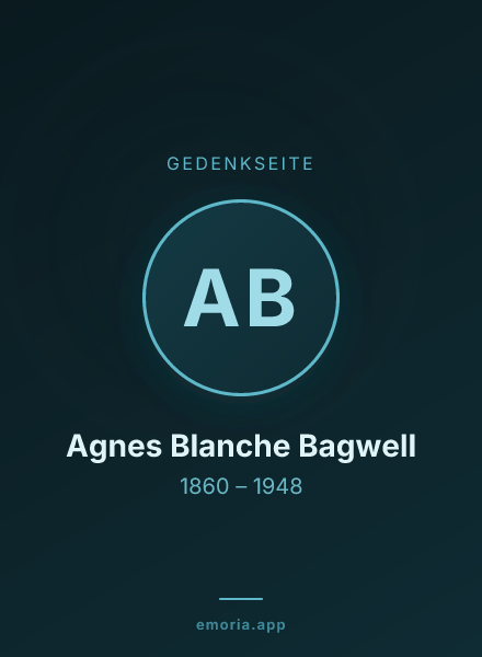 Gedenkportrait von Agnes Blanche Bagwell
