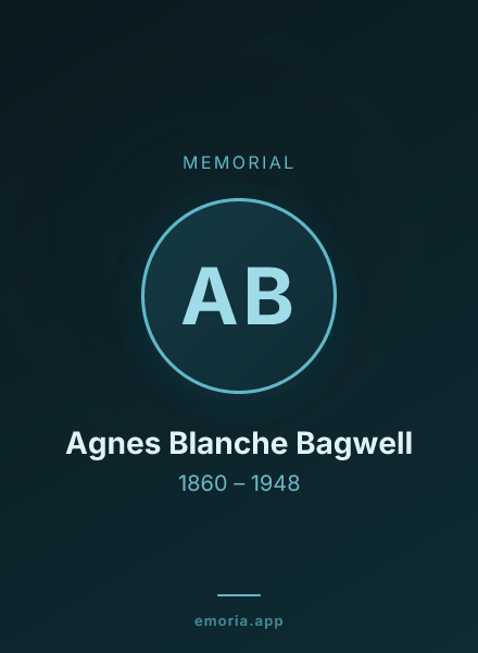 Memorial portrait of Agnes Blanche Bagwell