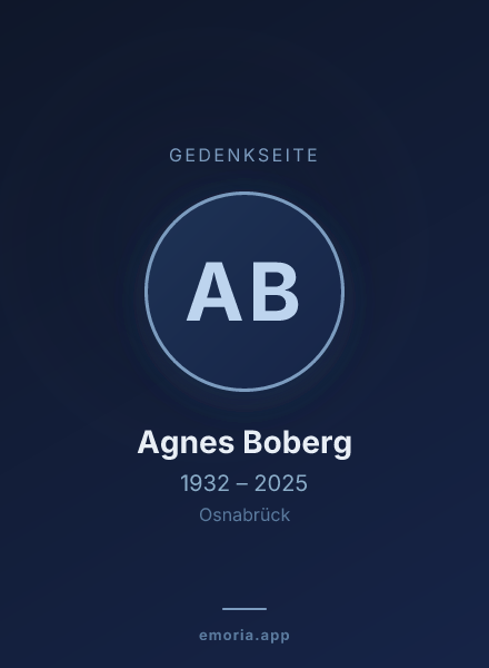 Gedenkportrait von Agnes Boberg