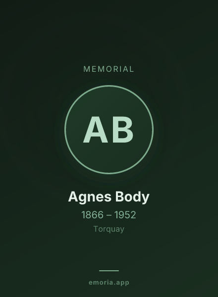 Memorial portrait of Agnes Body
