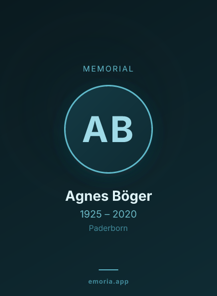 Memorial portrait of Agnes Böger
