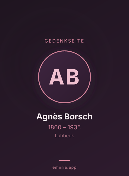 Gedenkportrait von Agnès Borsch