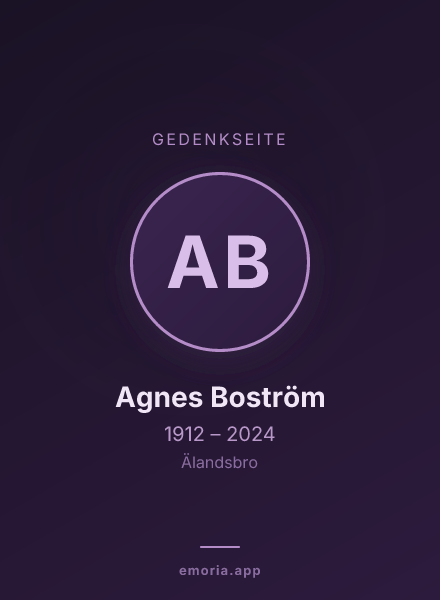 Gedenkportrait von Agnes Boström