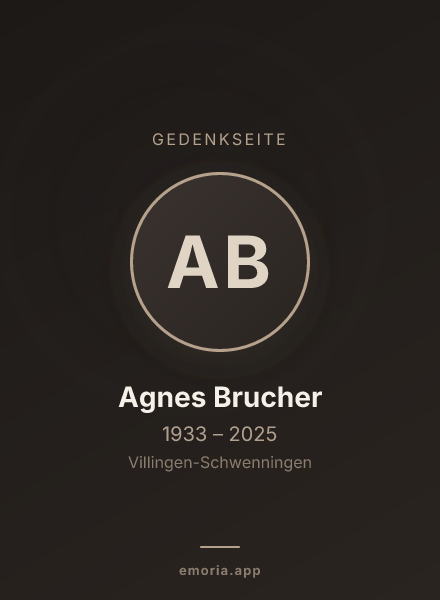 Gedenkportrait von Agnes Brucher