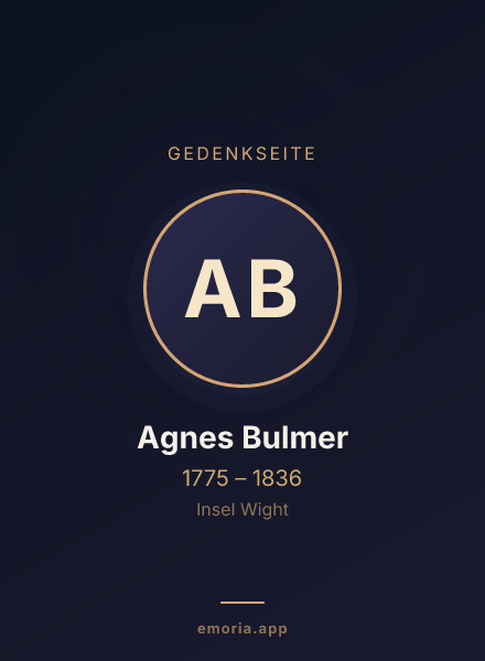 Gedenkportrait von Agnes Bulmer