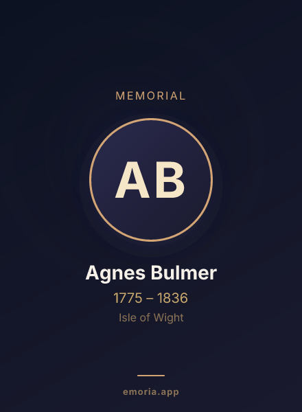 Memorial portrait of Agnes Bulmer