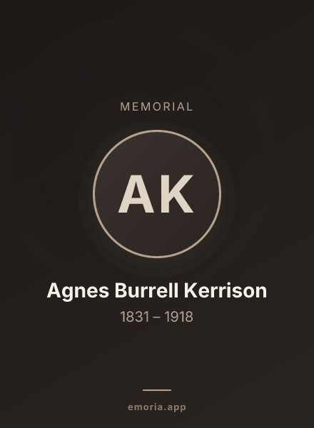 Memorial portrait of Agnes Burrell Kerrison