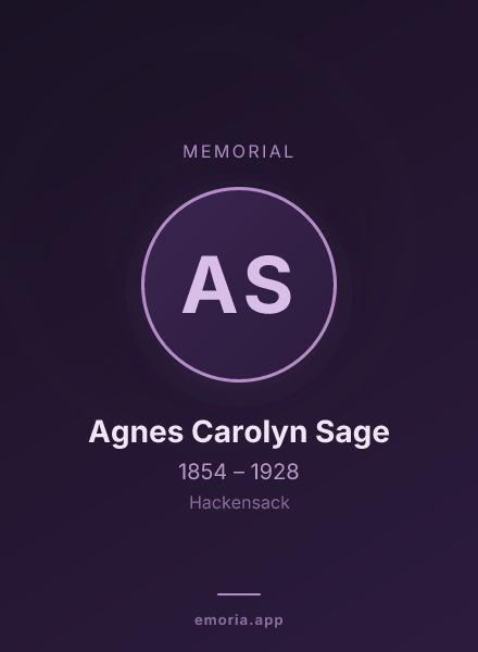 Memorial portrait of Agnes Carolyn Sage