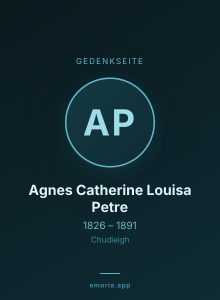 Gedenkportrait von Agnes Catherine Louisa Petre