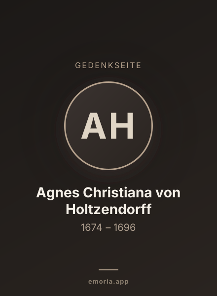 Gedenkportrait von Agnes Christiana von Holtzendorff