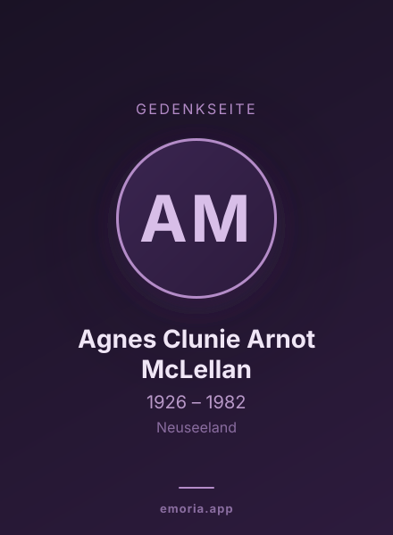 Gedenkportrait von Agnes Clunie Arnot McLellan