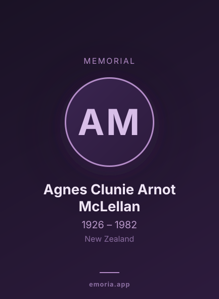 Memorial portrait of Agnes Clunie Arnot McLellan