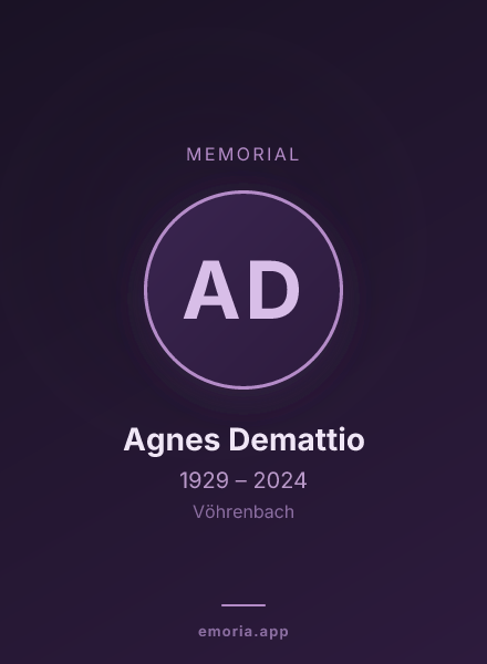 Memorial portrait of Agnes Demattio