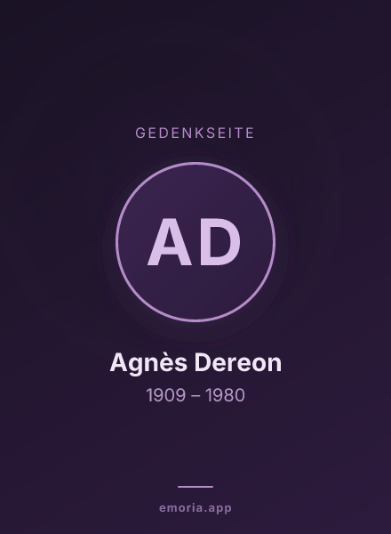 Gedenkportrait von Agnès Dereon