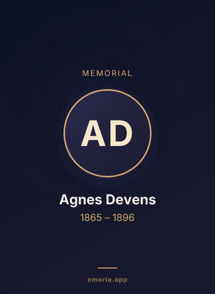 Memorial portrait of Agnes Devens