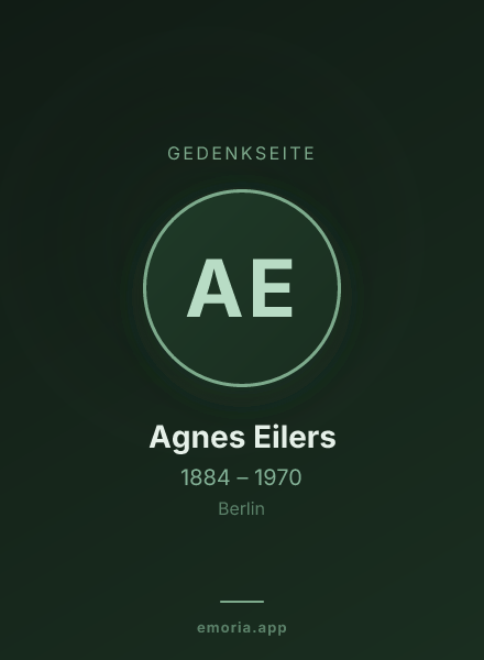 Gedenkportrait von Agnes Eilers